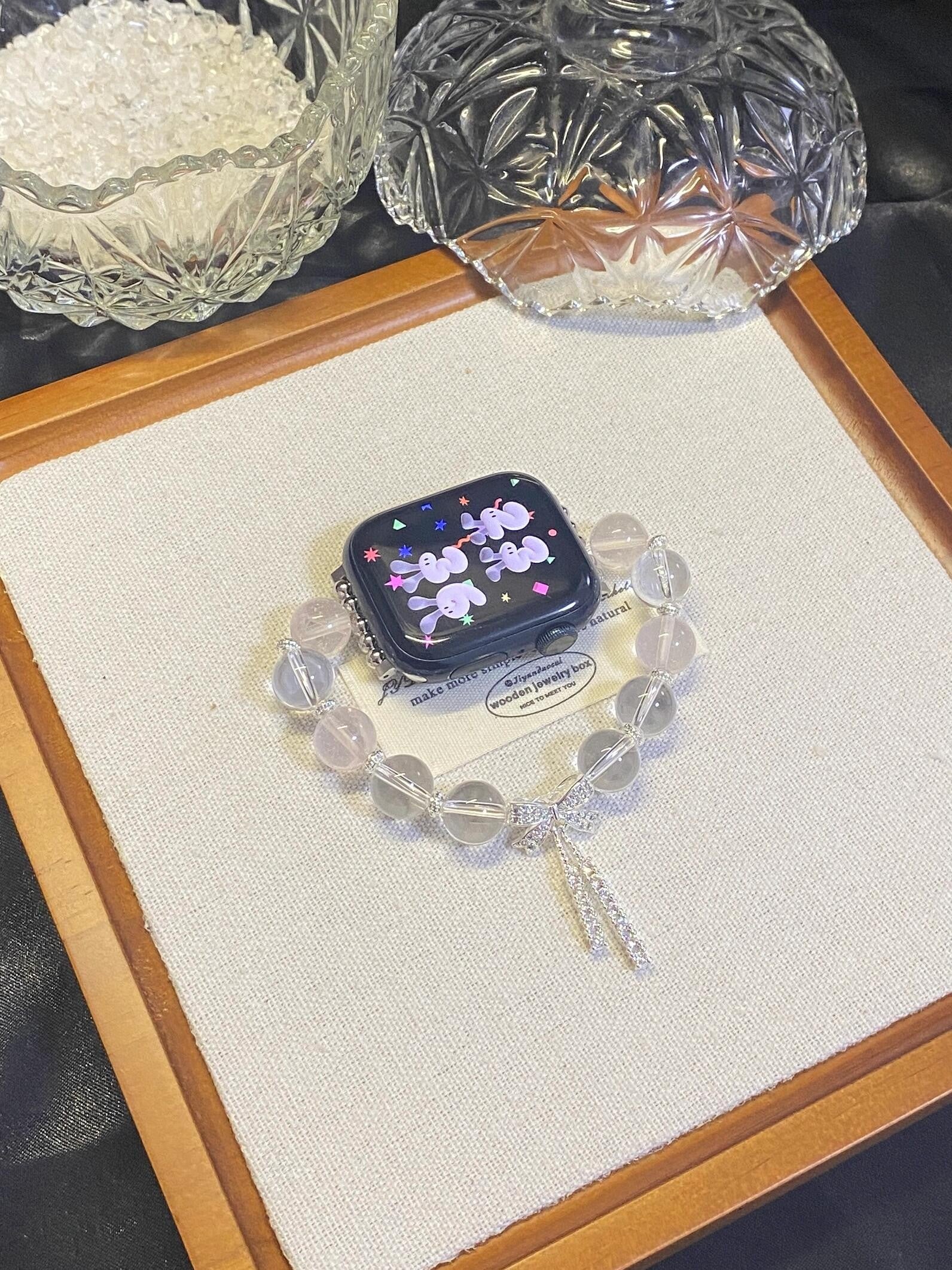 Clear Quartz Crystal Apple Watch Band