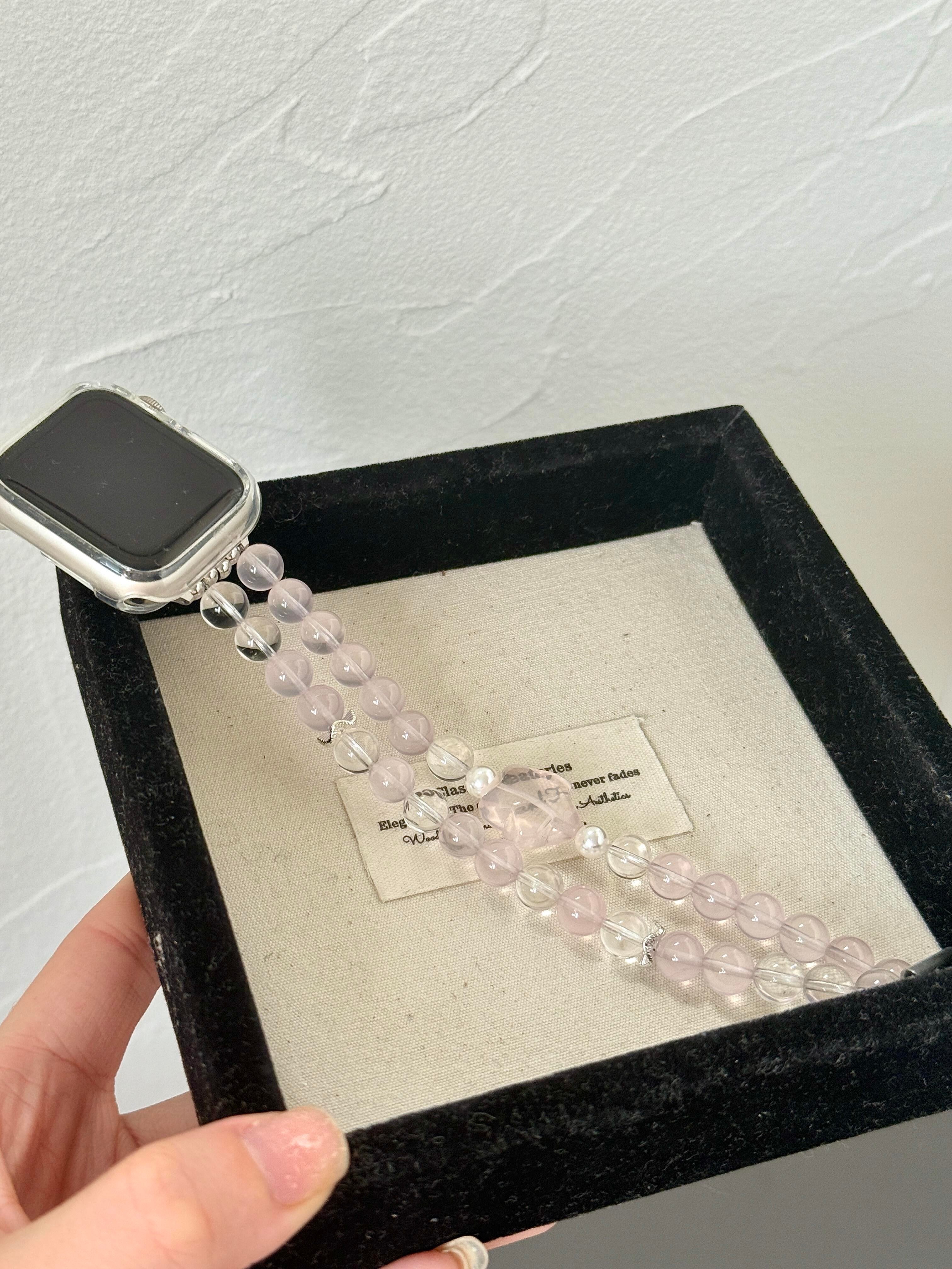 Rose Quartz Crystal Apple Watch Band