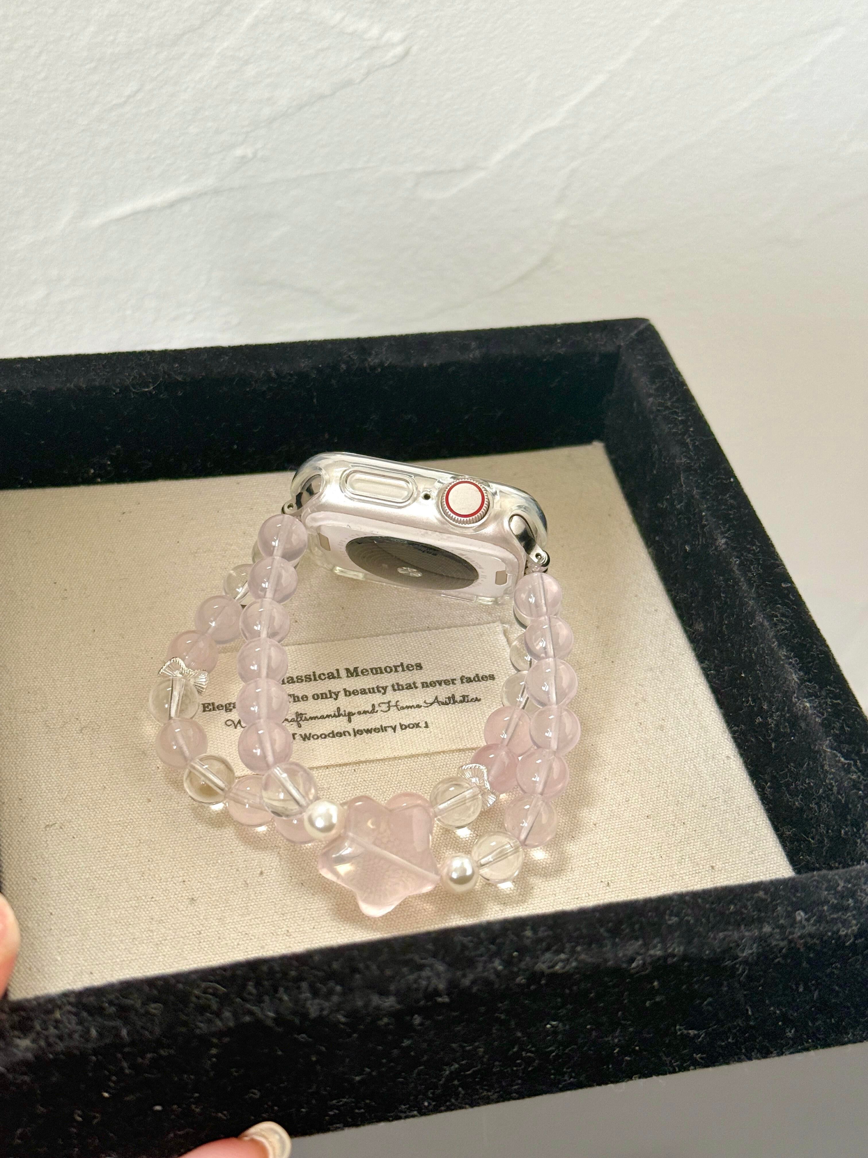 Rose Quartz Crystal Apple Watch Band